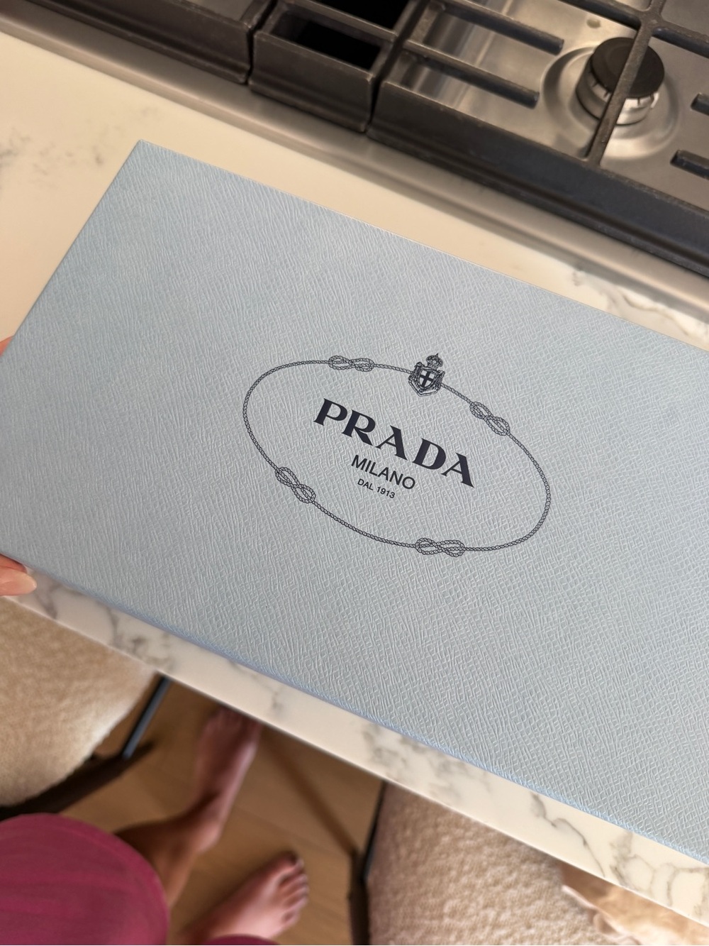Prada Black and Beige Geometric Woven Slide Mules - Picture 3 of 3